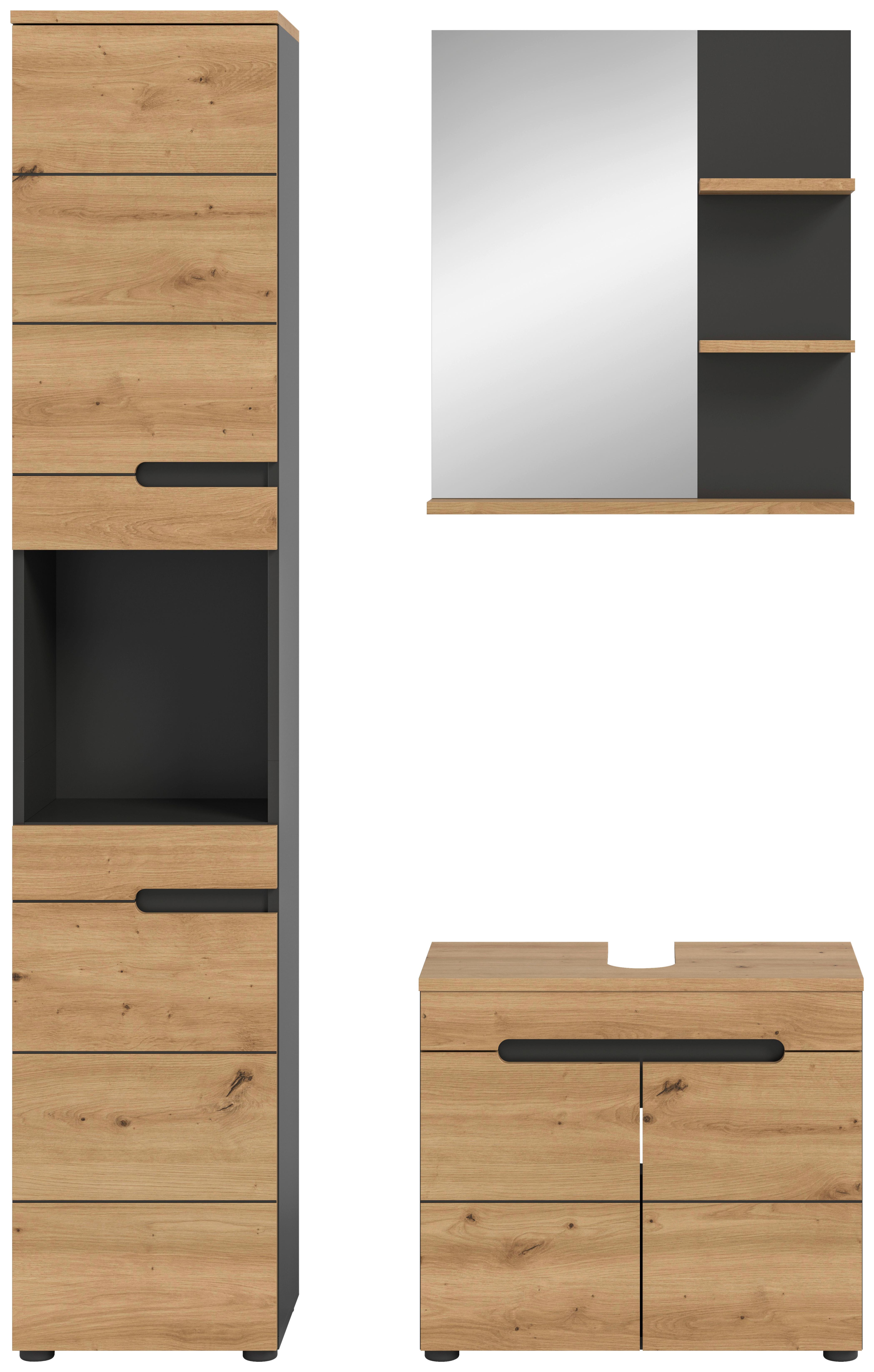 BAIE CANU - stejar Artisan, Modern, sticlă/material pe bază de lemn (101cm) - MID.YOU