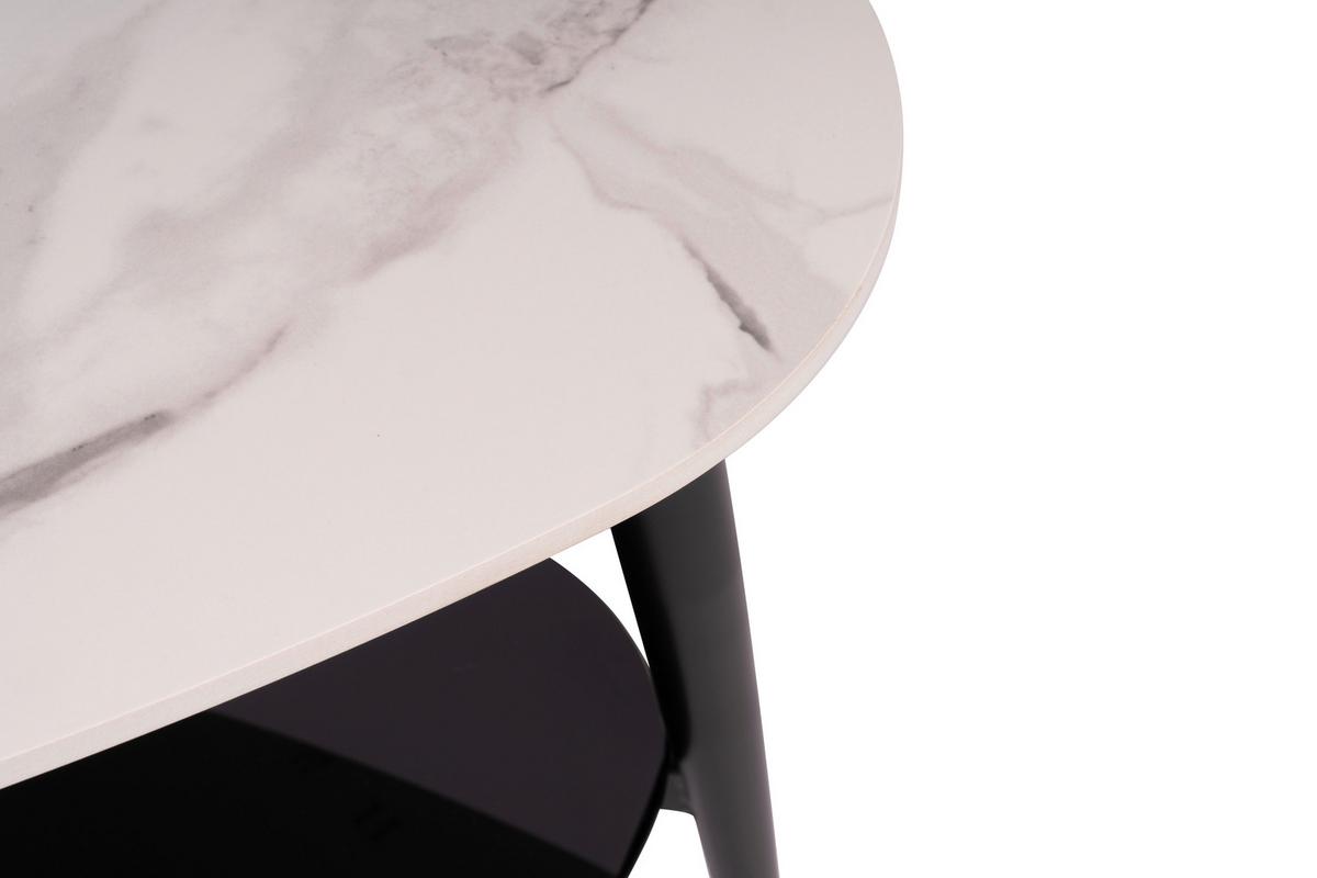 Măsuță de cafea STONE - alb/negru, Modern, ceramică/sticlă (90/41/57cm) - Modern Living