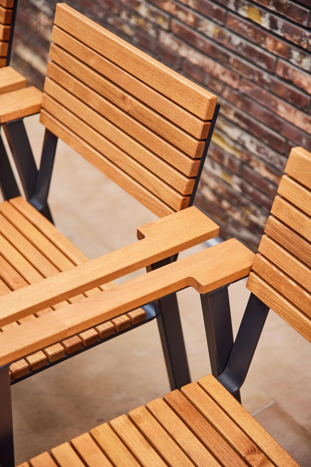 Gartensessel-Set Bozen 2-tlg. Echtholz/Schwarz - Naturfarben, Basics, Holz/Metall (60/83/58,5cm) - Siena Garden