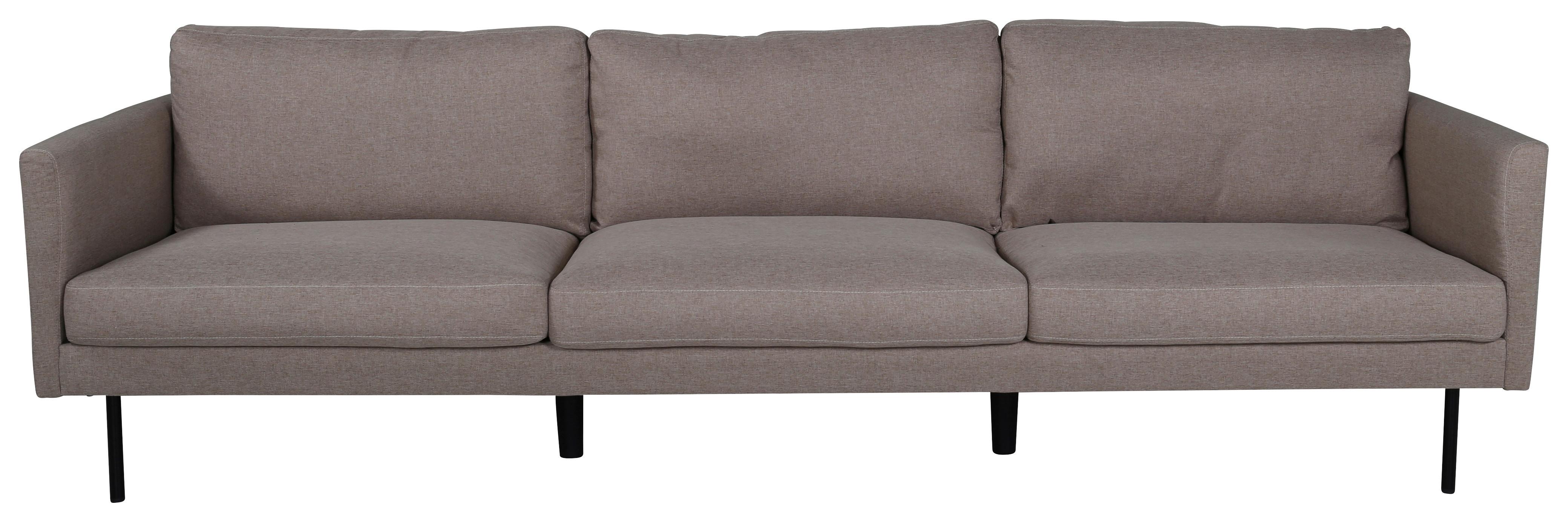 3-SITZER-SOFA ZOOM - Schwarz/Braun, Design, Textil/Metall (260/78/80cm) - Livetastic