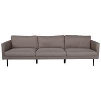 3-SITZER-SOFA ZOOM - Schwarz/Braun, Design, Textil/Metall (260/78/80cm) - Livetastic