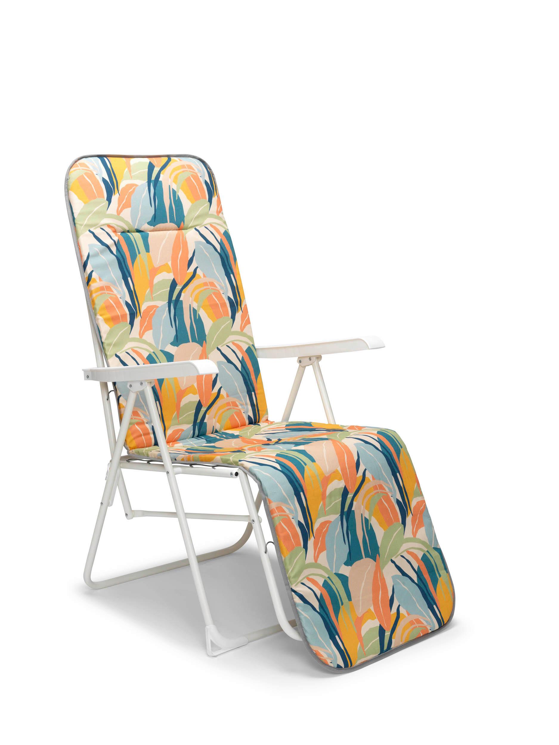Relaxliege Chiemsee Multicolor/Weiß - Multicolor/Weiß, Basics, Textil/Metall (58/108/75cm) - Gardenson
