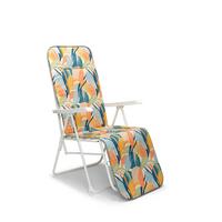 Relaxliege Chiemsee Multicolor/Weiß - Multicolor/Weiß, Basics, Textil/Metall (58/108/75cm) - Gardenson