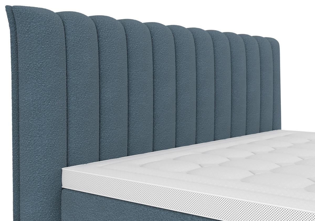 PAT BOXSPRING LINA - albastru, Konventionell, plastic/lemn (200/200cm) - Premium Living