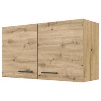 Kuhinjska Zgornja Omarica Cara, Hrast - črna/hrast artisan, Konvencionalno, kovina/leseni material (100/54,8/32cm) - FlexWell