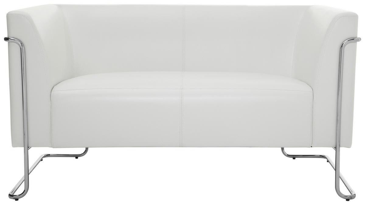 Dvosed Curacao, Bela - srebrne barve/bela, Moderno, kovina/tekstil (130/71/74cm) - MID.YOU