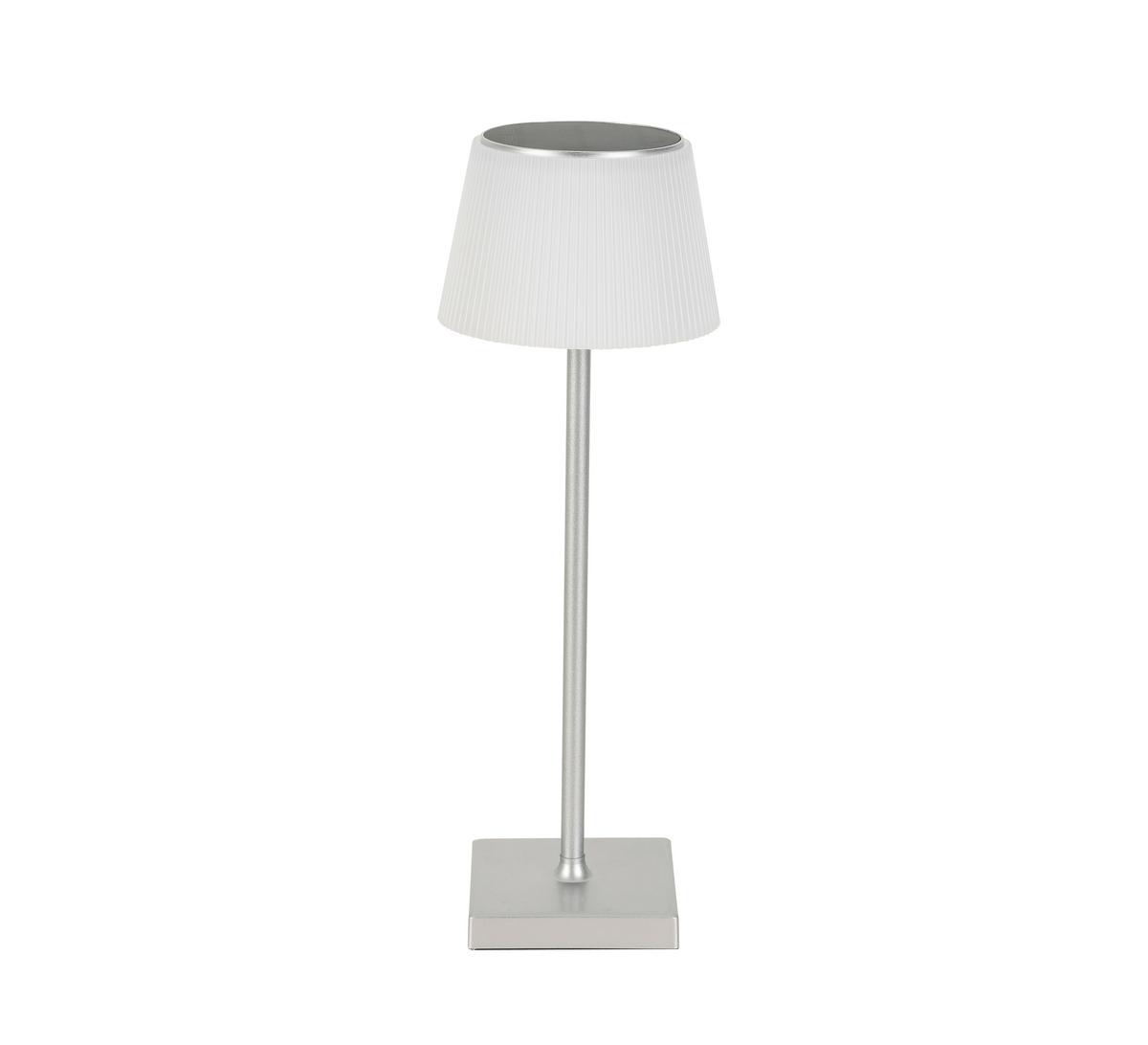 LED-Außenleuchte Rudo in Silber/Weiß max. 2,2 Watt - Weiss/Silberfarben, Modern, Kunststoff/Metall (13/38cm) - Modern Living
