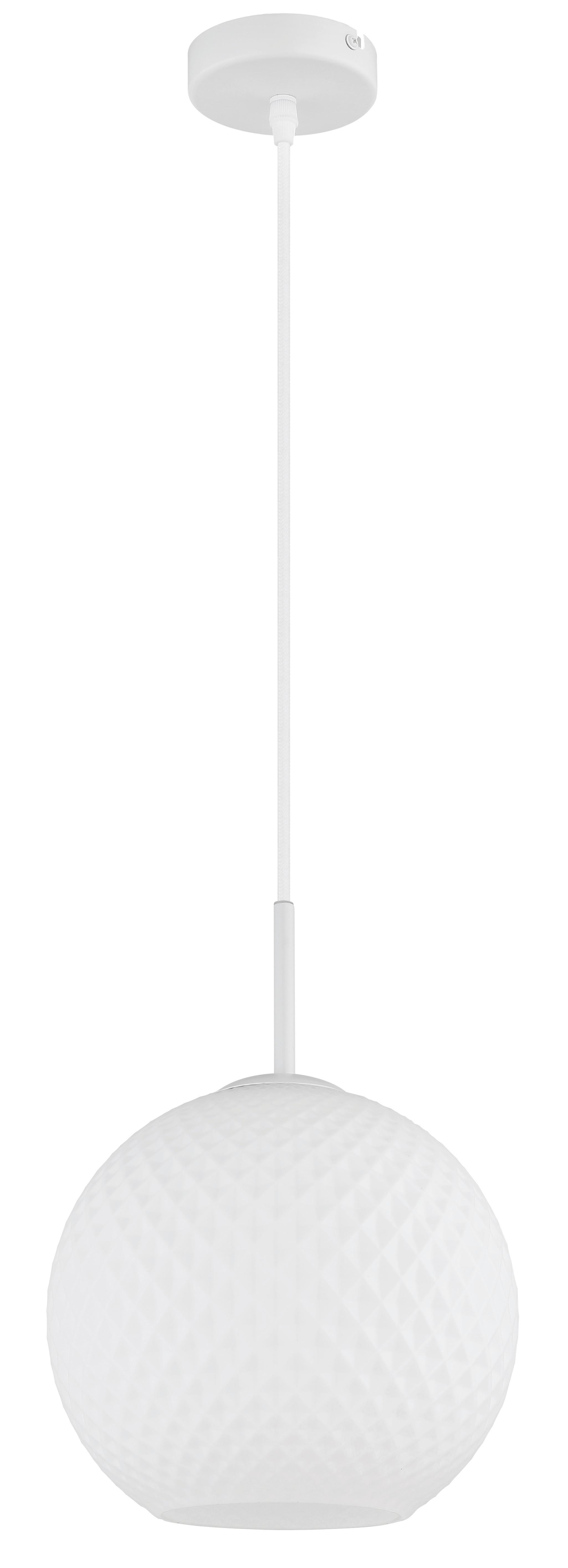 Viseća Svjetiljka Andre - bijela, Design, staklo/metal (25/120cm) - Globo