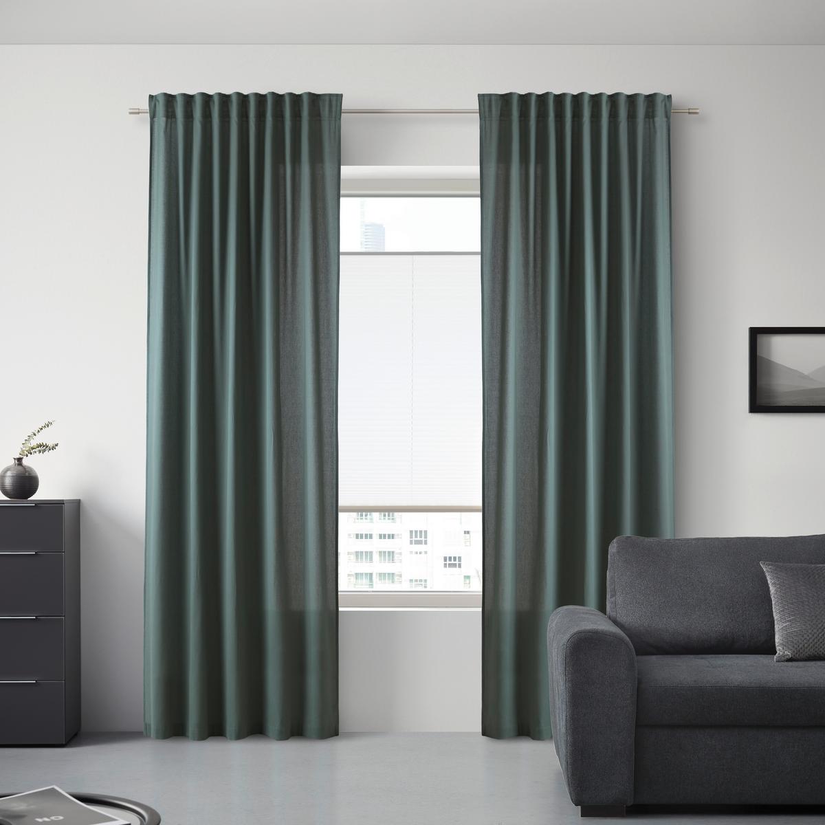 Fertigvorhang Sila in Grün ca. 140x255cm - Grün, MODERN, Textil (140/255cm) - Modern Living