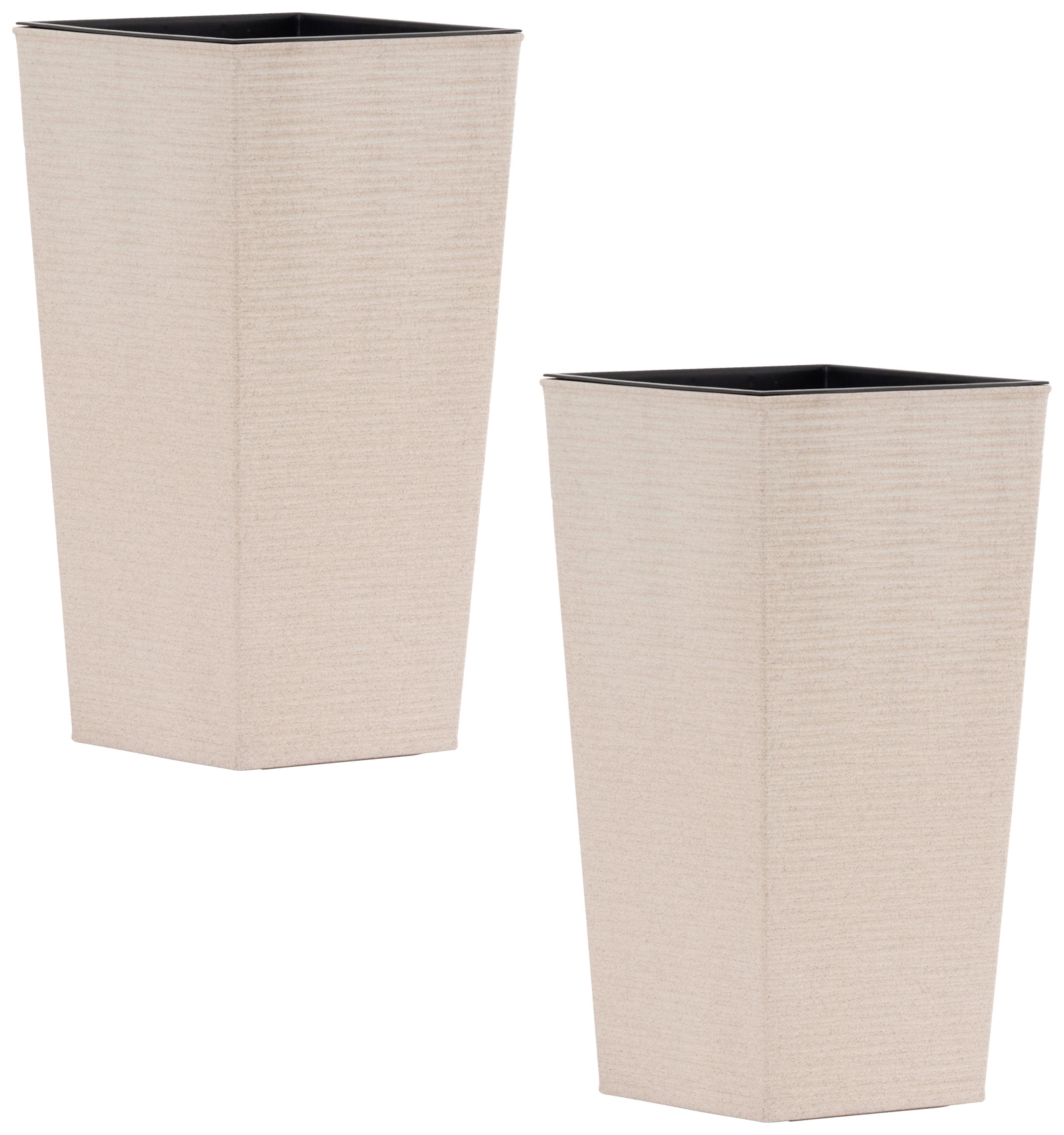 Übertopf-Set Creme, 2-teilig - Creme, Basics, Kunststoff (30/57/30cm) - Siena Garden