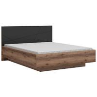 Bett Forn ca. 160x200 cm Schwarz/Eiche - Eichefarben/Schwarz, MODERN, Holzwerkstoff (160/200cm) - MID.YOU