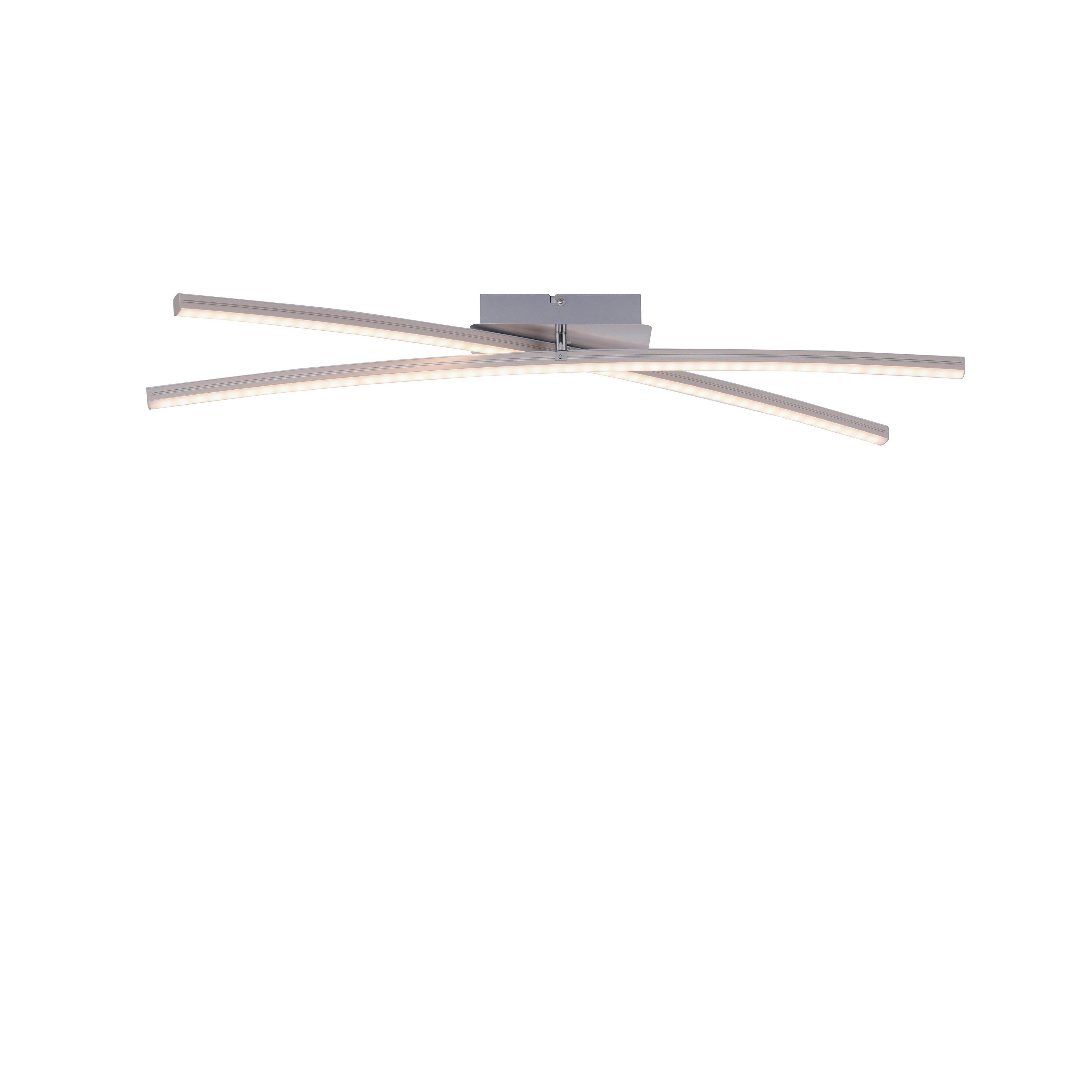 LED-Deckenleuchte Alina Silberfarben max. 24 Watt - Silberfarben, Design, Kunststoff/Metall (80,5/80,5/12,5cm)