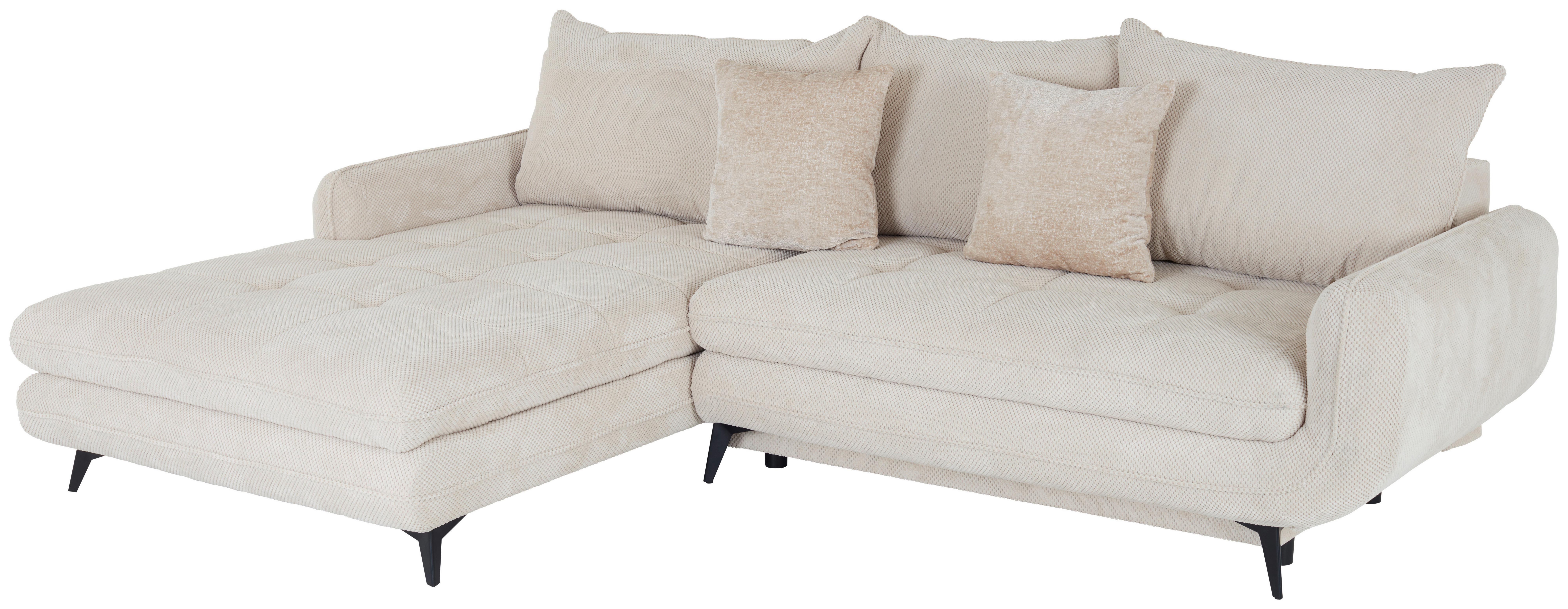 Kutna Garnitura Wave - bež/crna, Moderno, tekstil/metal (189/266cm) - Modern Living