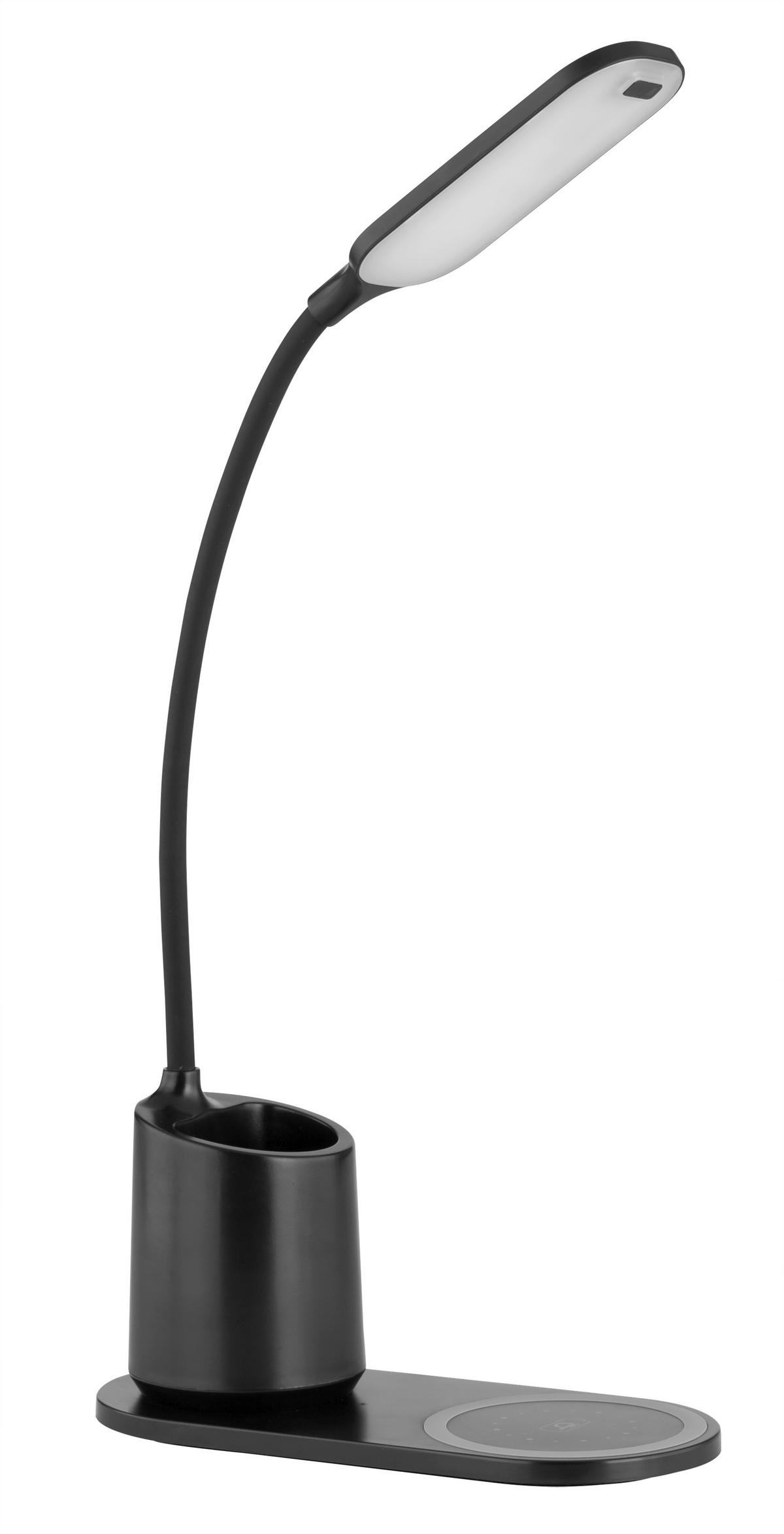 LED-SCHREIBTISCHLEUCHTE 58429B - Opal/Schwarz, Design, Kunststoff (34/8,5/45cm) - Globo