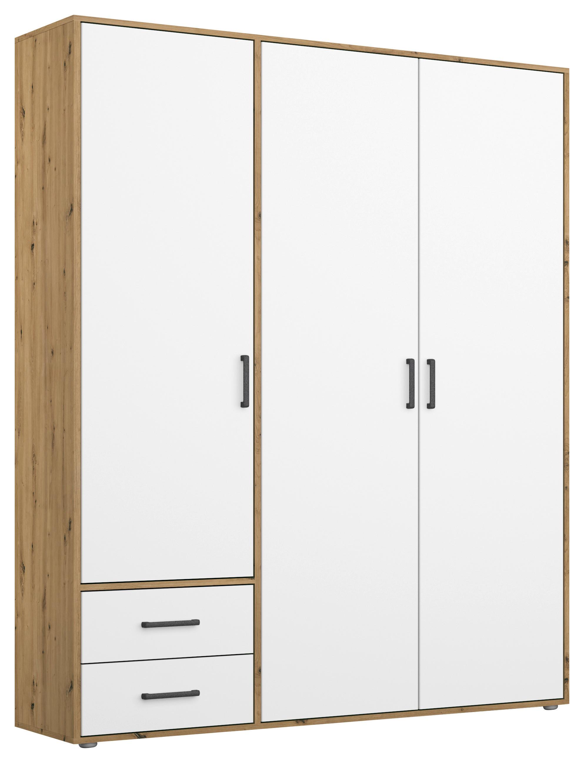 DULAP  USI ROTATIVE VOYAGER - alb/stejar Artisan, Modern, material pe bază de lemn (140/194/53cm) - Modern Living