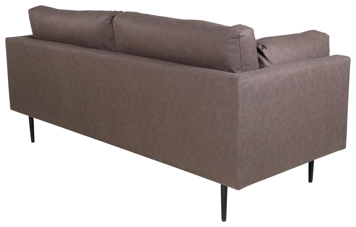 2-SITZER-SOFA BOOM - Schwarz/Braun, Design, Textil/Metall (203/84/90cm) - Livetastic