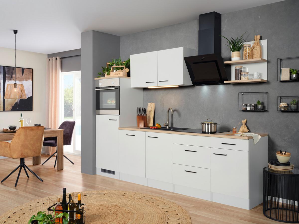 Kuhinjski Blok Z Aparati Levi, Svetlo Siva - siva/barve hrasta, Moderno, leseni material (280cm) - FlexWell