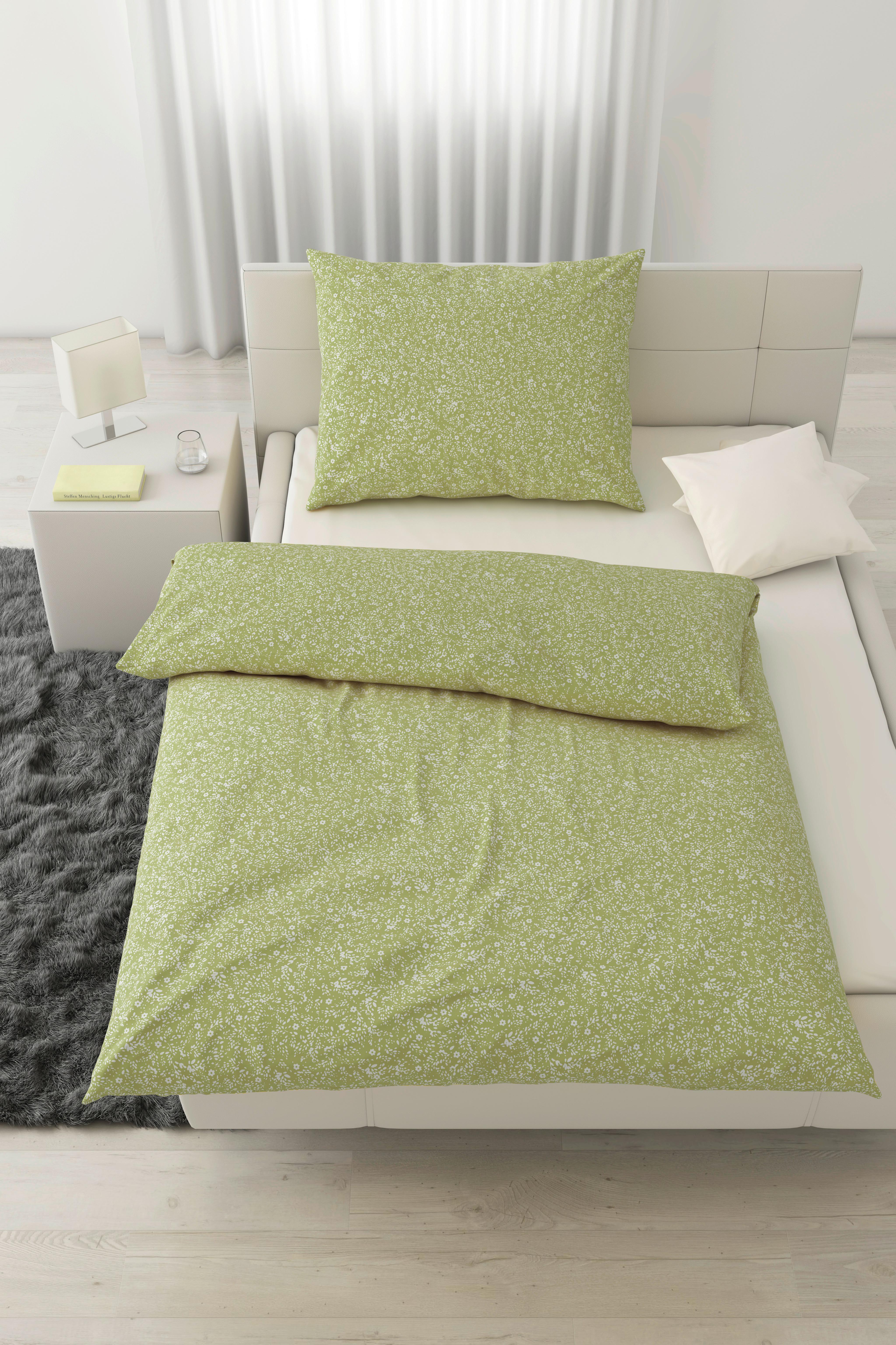 Ágyneműhuzat Garnitúra Barn Flower - zöld, Konventionell, textil (140/200cm) - Modern Living