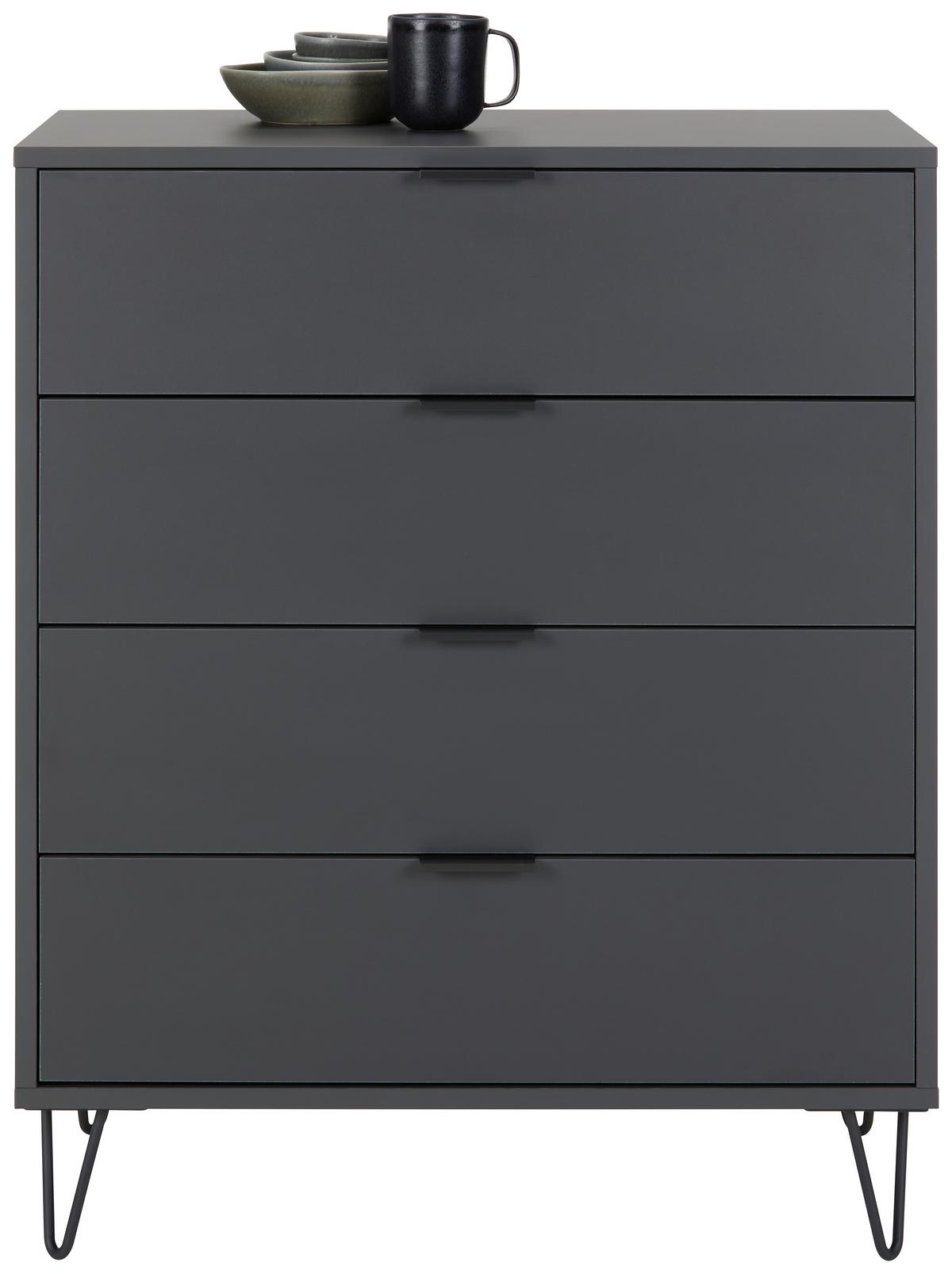 KOMODA BOUNTY - antracytowy, Modern (81/87/45cm) - Premium Living