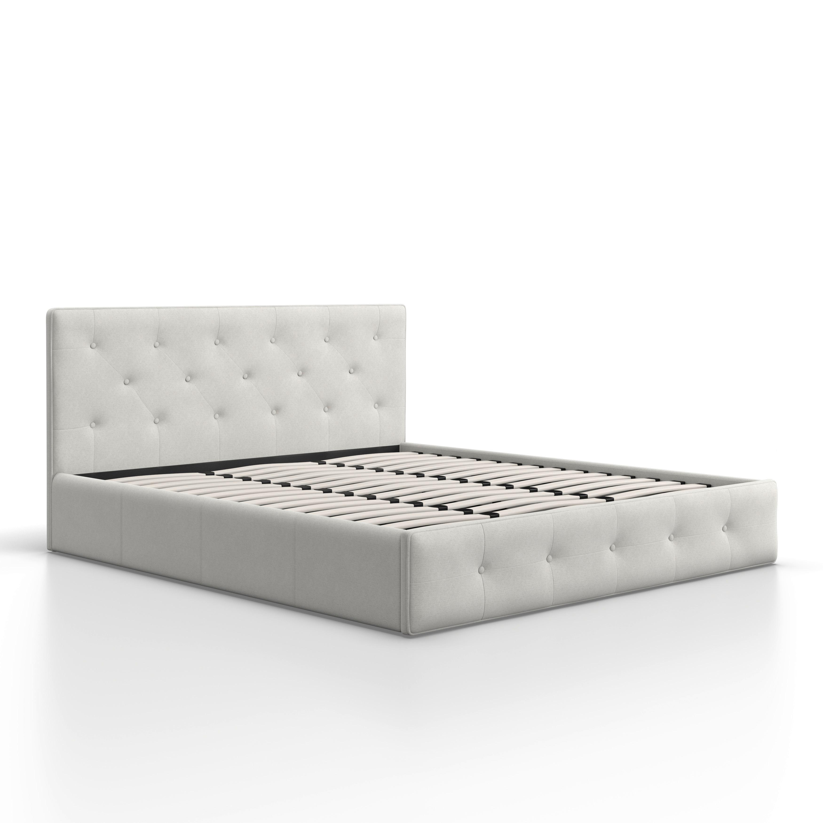 Kárpitozott Ágykeret Julie - bézs/natúr, Modern, faalapú anyag/textil (180/200cm) - Bessagi Home