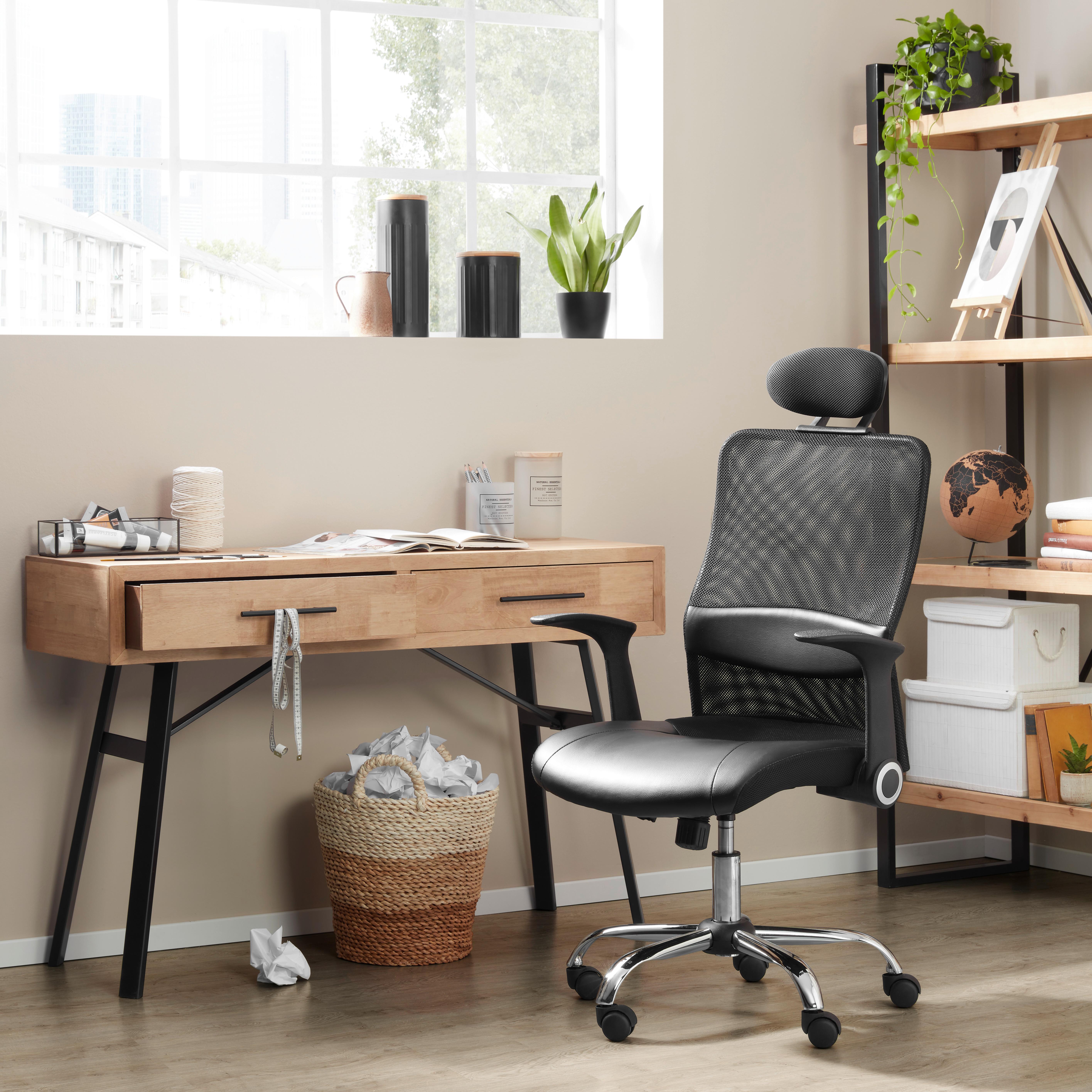 Schreibtisch aus Echtholz - Naturfarben/Grau, Lifestyle, Holz/Holzwerkstoff (120/78/40cm) - Premium Living