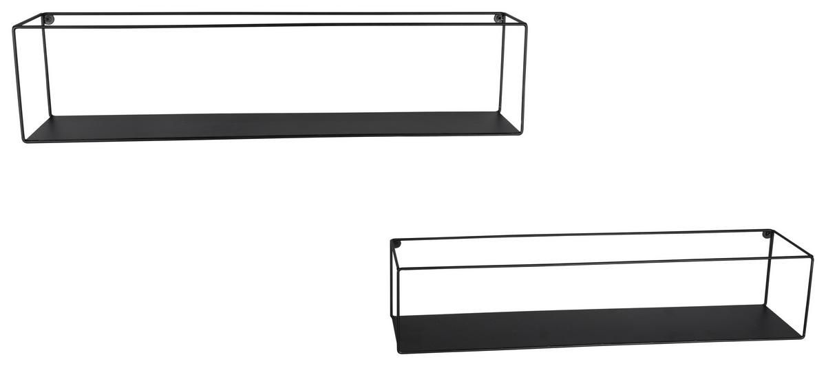 ZESTAW REGAŁÓW ŚCIENNYCH LISA - czarny, Modern, metal (65/15/15cm)