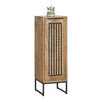 Seitenschrank Everest Naturfarben/Schwarz - Schwarz/Naturfarben, Natur, Holz/Metall (30/90/32cm) - Mömax