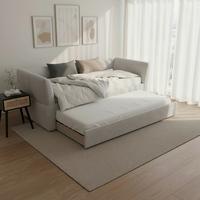 Ausziehbett Dream Hellgrau ca. 90x200 cm - Hellbraun/Hellgrau, MODERN, Holz/Kunststoff (90/200cm) - Bessagi Home