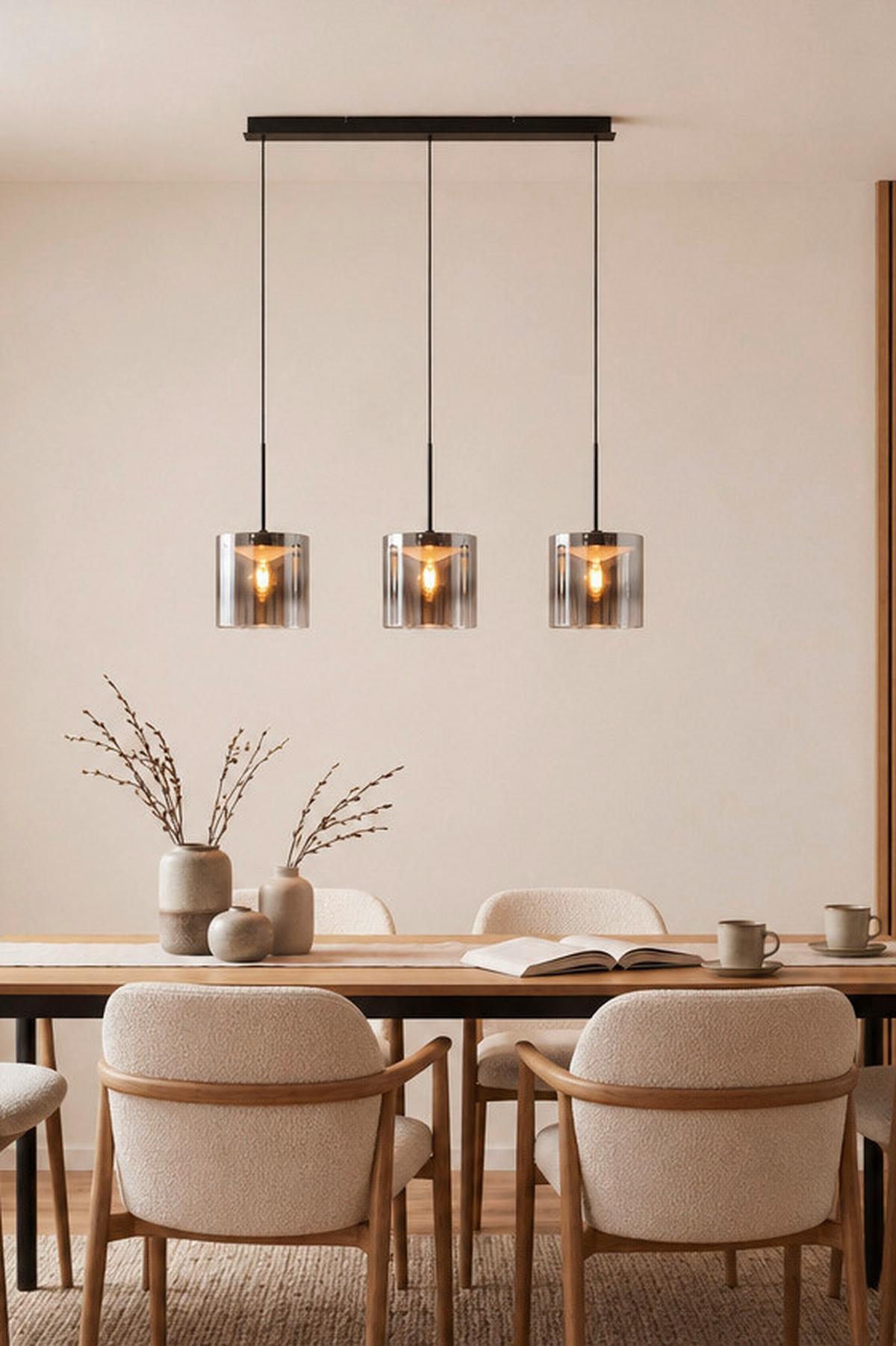 LAMPA WISZĄCA LED BAIA *DK* - czarny, Design, metal/szkło (100/20/180cm) - Dieter Knoll