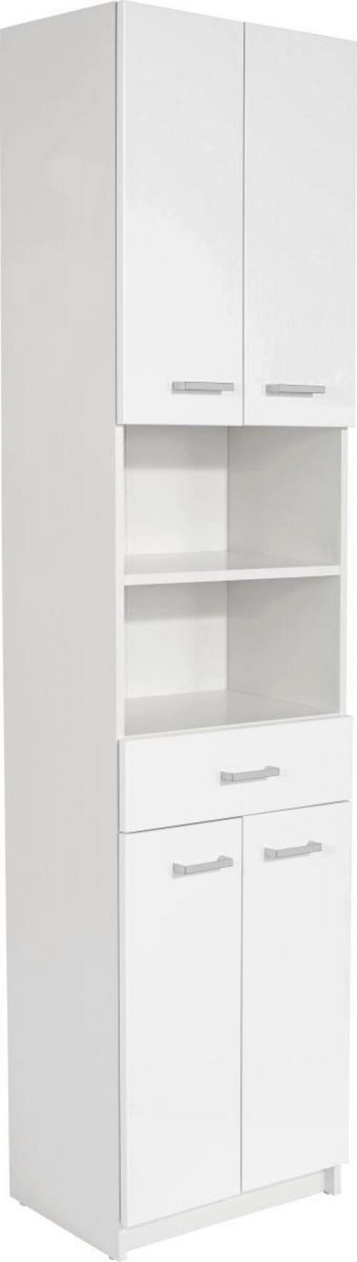 Dulap înalt Fiola - alb, Konventionell, material pe bază de lemn (50/192/30cm)