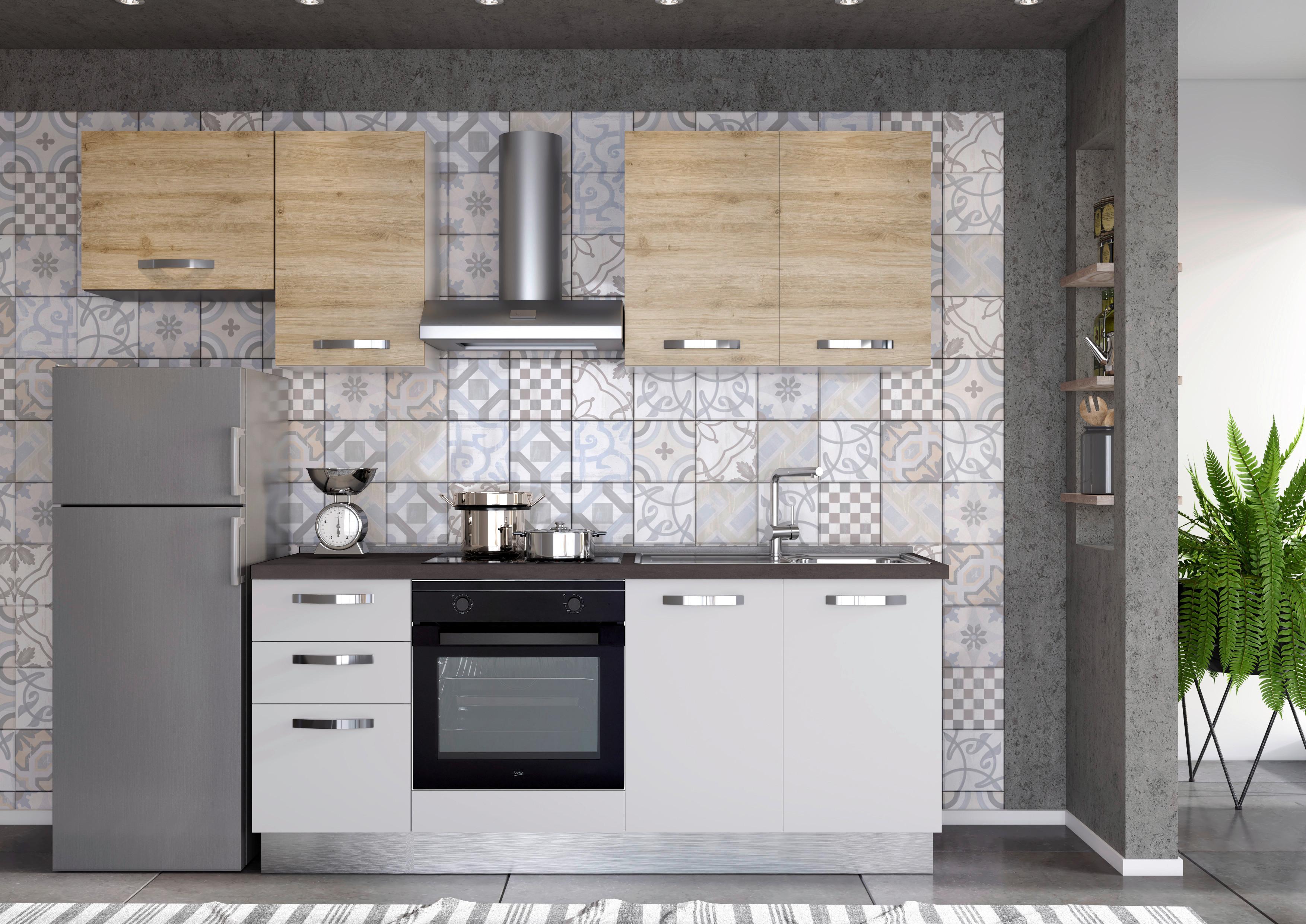 Blok Kuhinja S Aparatima Star - boje hrasta/svijetlo siva, Moderno, drvni materijal (255/216/60cm) - Mömax