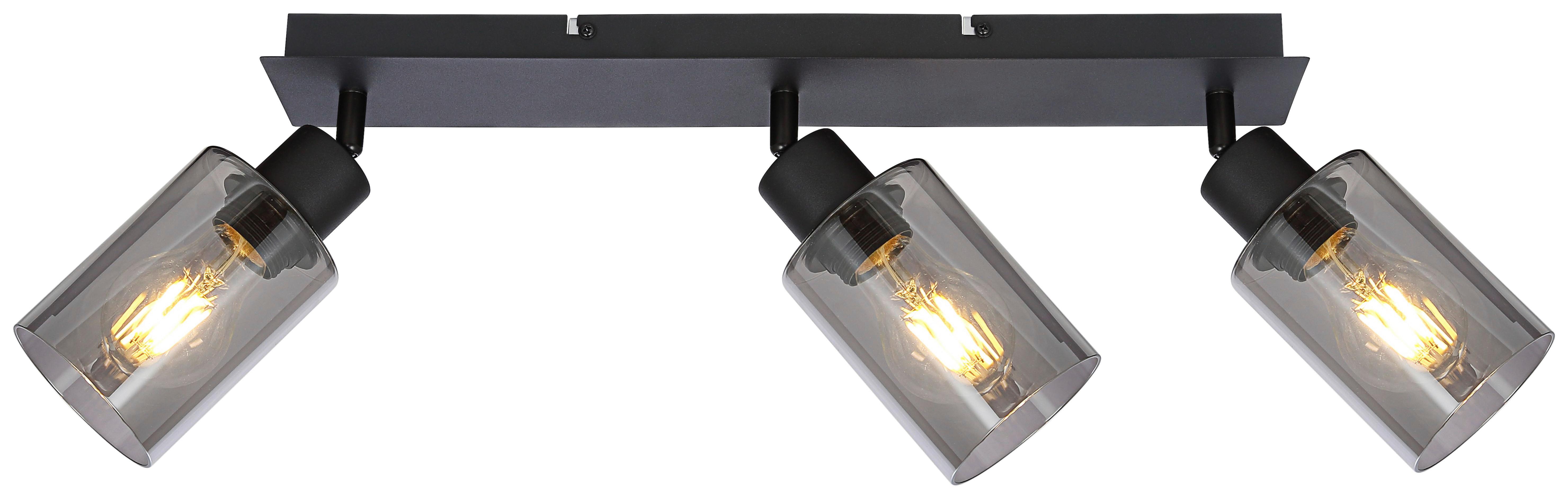 Strahler Hadera in Schwarz max. 15 Watt - Schwarz, Modern, Glas/Metall (47/9/21,5cm) - Modern Living