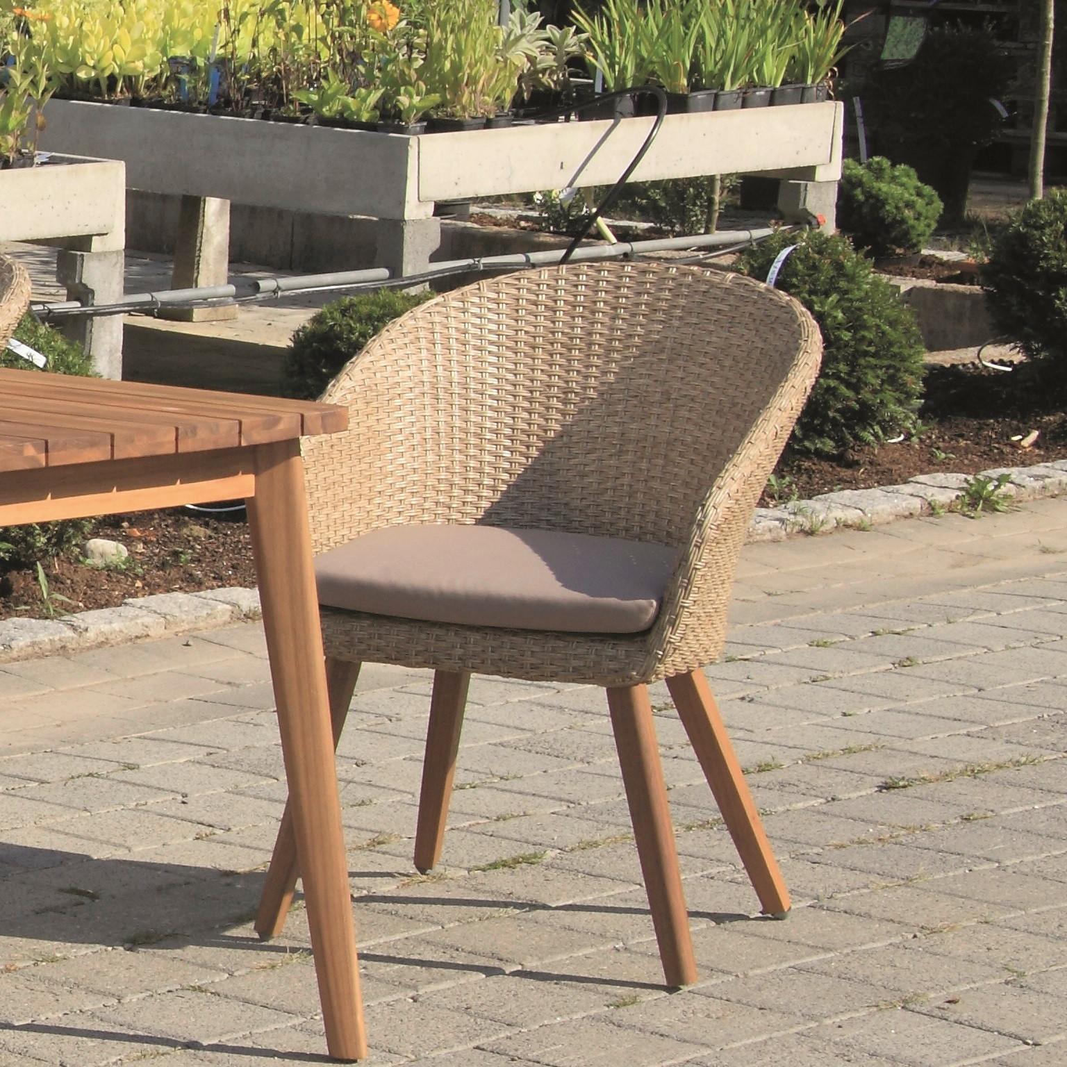 Gartensessel-Set 4-tlg. Atacama Akazienholz - Akaziefarben/Teakfarben, Basics, Holz/Kunststoff (62/77/74cm) - Acamp