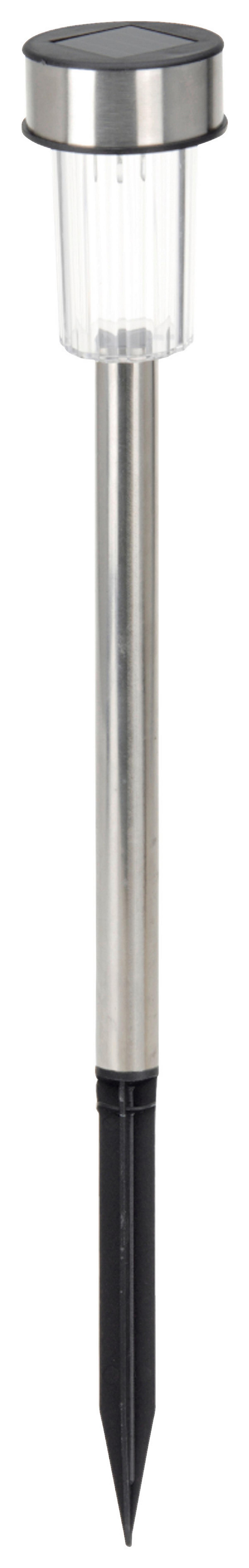 Solarleuchte Bilo Edelstahlfarben/Schwarz - Schwarz, Basics, Kunststoff/Metall (4,8/4,8/36,5cm) - Mömax