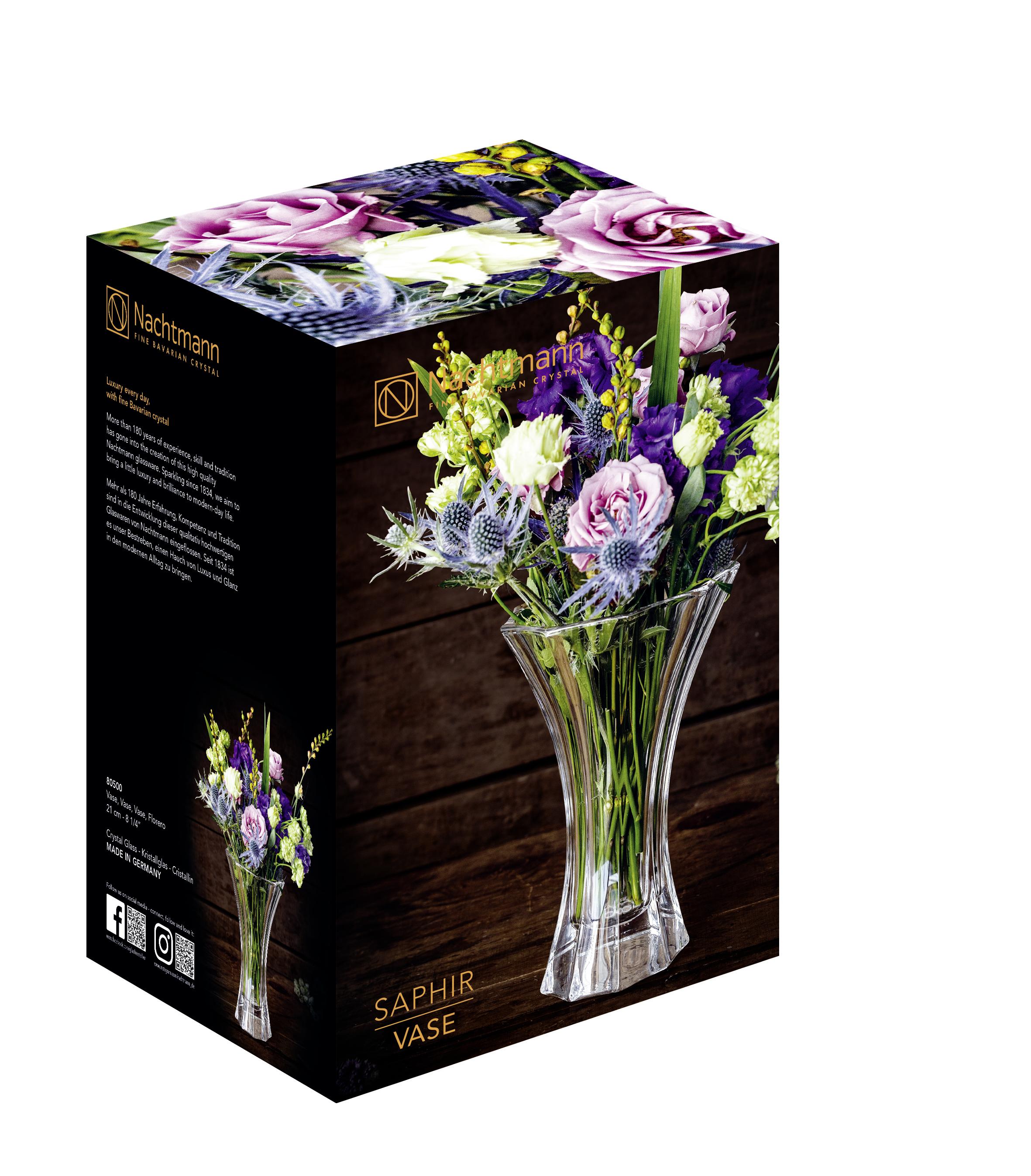 Vase Saphir aus Glas - Klar, MODERN, Glas (14,5/21,0/14,5cm) - Nachtmann