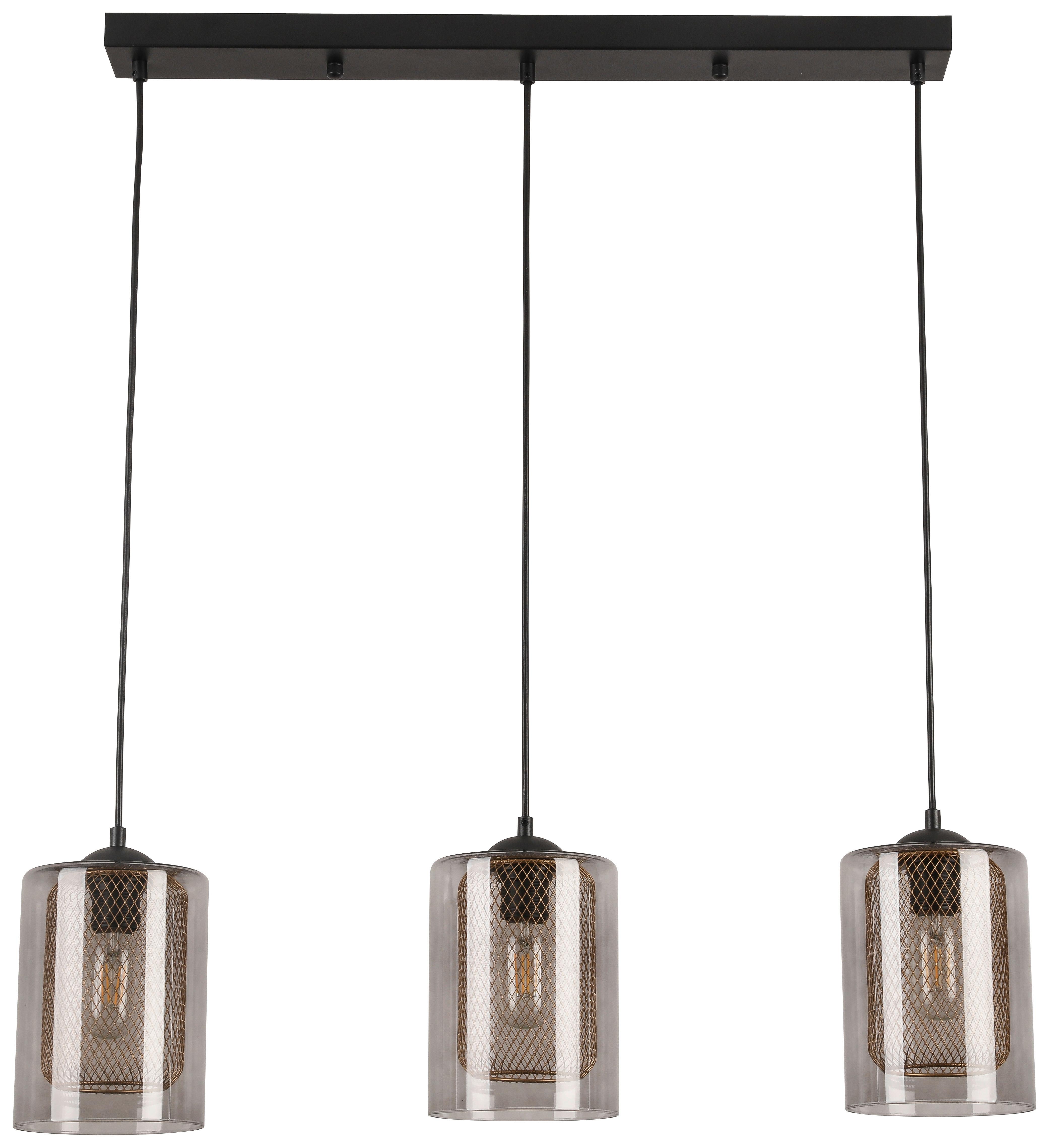 HÄNGLAMPA JIRMI - svart/guldfärgad, Modern, metall/glas (81/15,5/120cm) - Premium Living