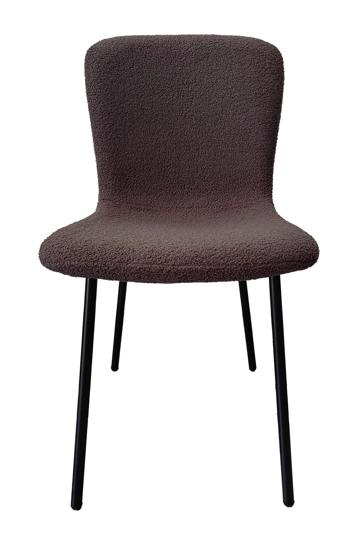 Set Stolov Bouclé, Temno Siva, 4-Delni - temno siva/črna, Moderno, kovina/tekstil (44/79/52cm) - Livetastic