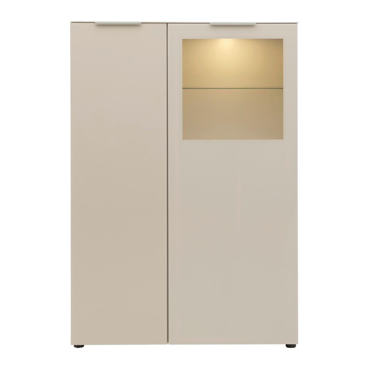 Vitrine Siena Kaschmir - Chromfarben/Kaschmir, MODERN, Glas/Holzwerkstoff (105/151/40cm) - Premium Living