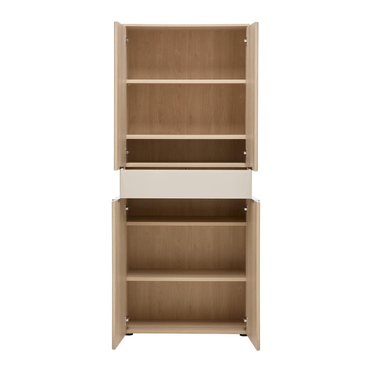 Schranksystem Siena Kaschmir/Eichefarben - Kaschmir/Chromfarben, MODERN, Holzwerkstoff/Metall (80/198/38cm) - Mömax