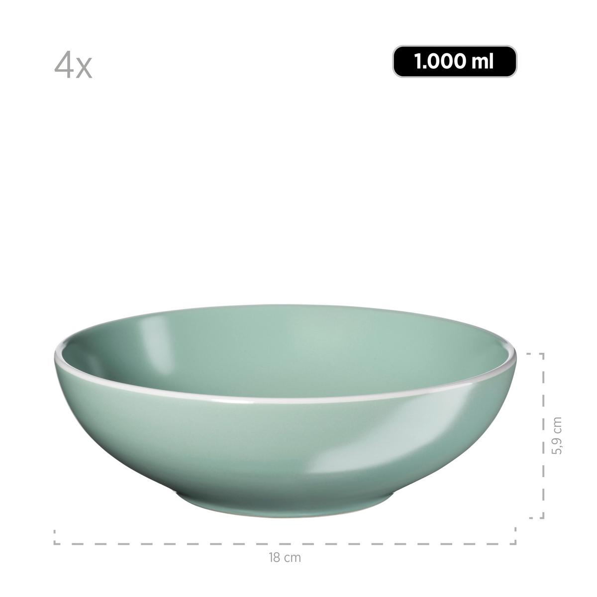 KOMBISERVICE 931845 GRÜN GLÄNZEND - Grün, Basics, Keramik (46,5/33/32cm) - Mäser