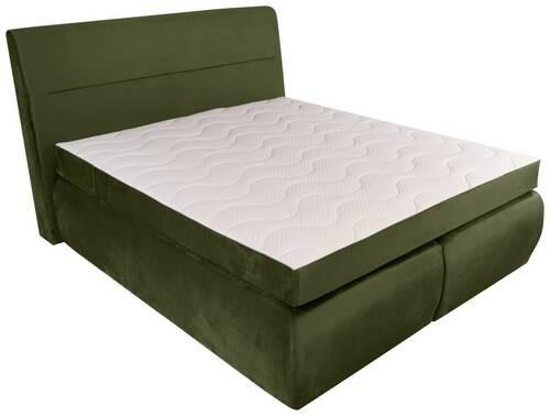 Boxspring Ágy Leon - sötétzöld, Modern, faalapú anyag/textil (160/200cm)