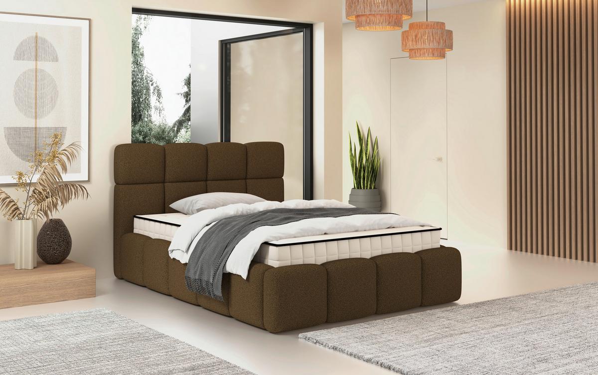 Kárpitozott Ágykeret Fluffy A - világosbarna, Modern, műanyag/faalapú anyag (160/200cm)