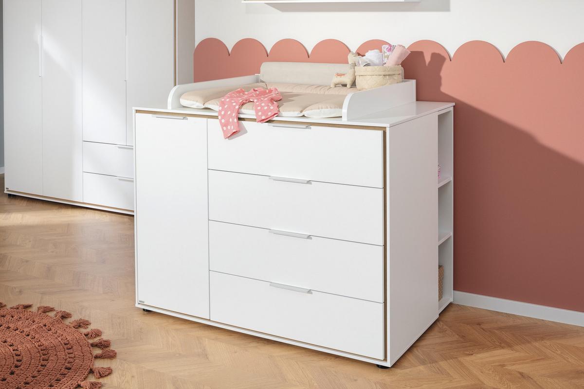REGAŁ NISKI DLA NIEMOWLĄT 2284604 LIEVEN - biały, Basics, materiał drewnopochodny (45,0/92,4/21,3cm) - Paidi