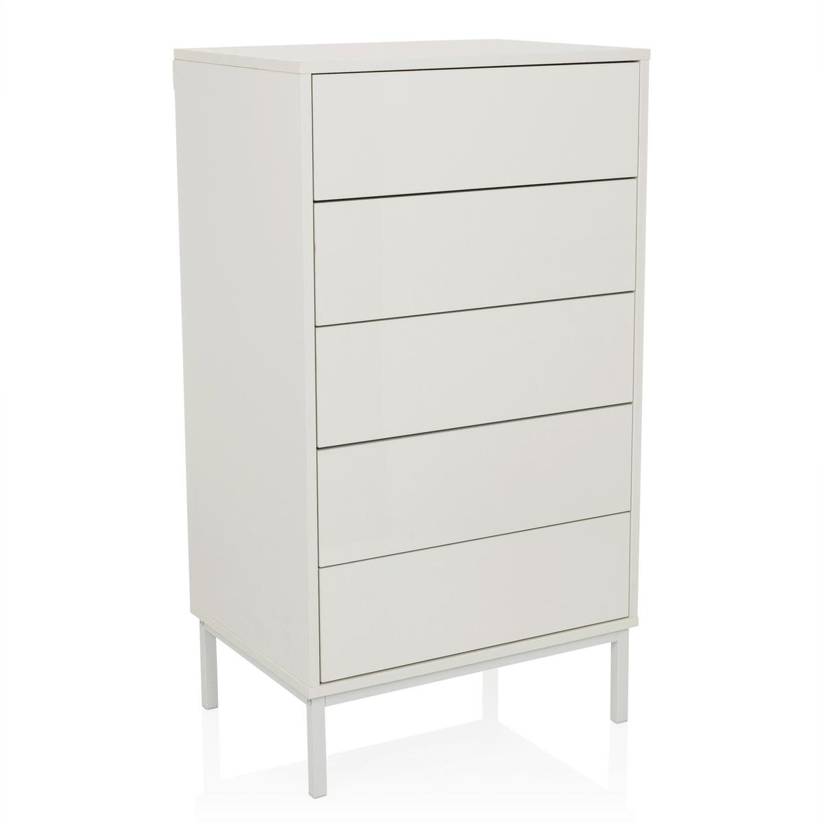 Komoda Bjordal, Bela - bela, Moderno, kovina/leseni material (55/100/40cm) - MID.YOU
