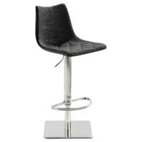 Tresenstuhl "My Tobi", schwarz - Edelstahlfarben/Schwarz, KONVENTIONELL, Holz/Textil (43/85-110/50cm) - Livetastic