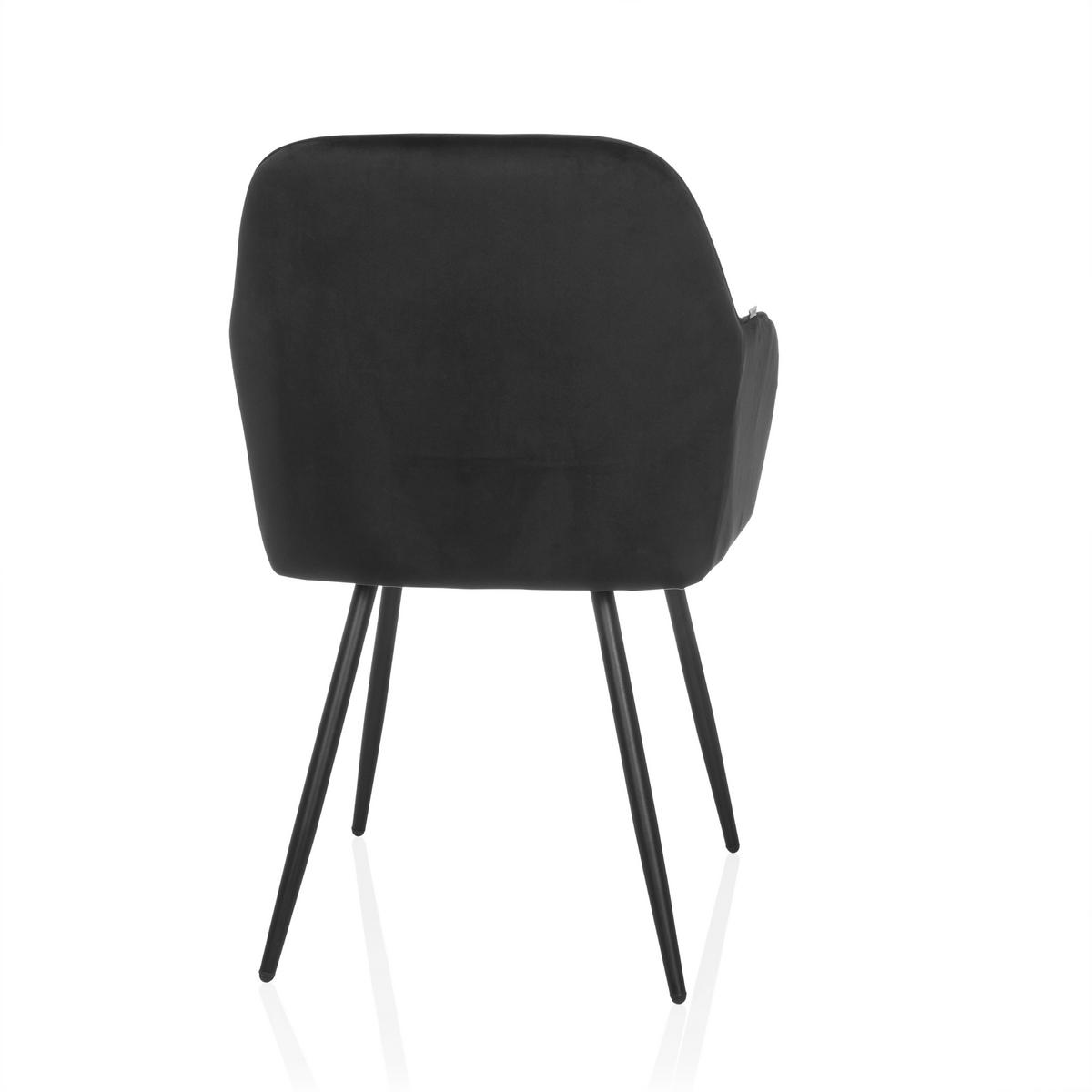 Naslanjač Charvelle, Črna - črna, Moderno, kovina/tekstil (55/86/58cm) - MID.YOU