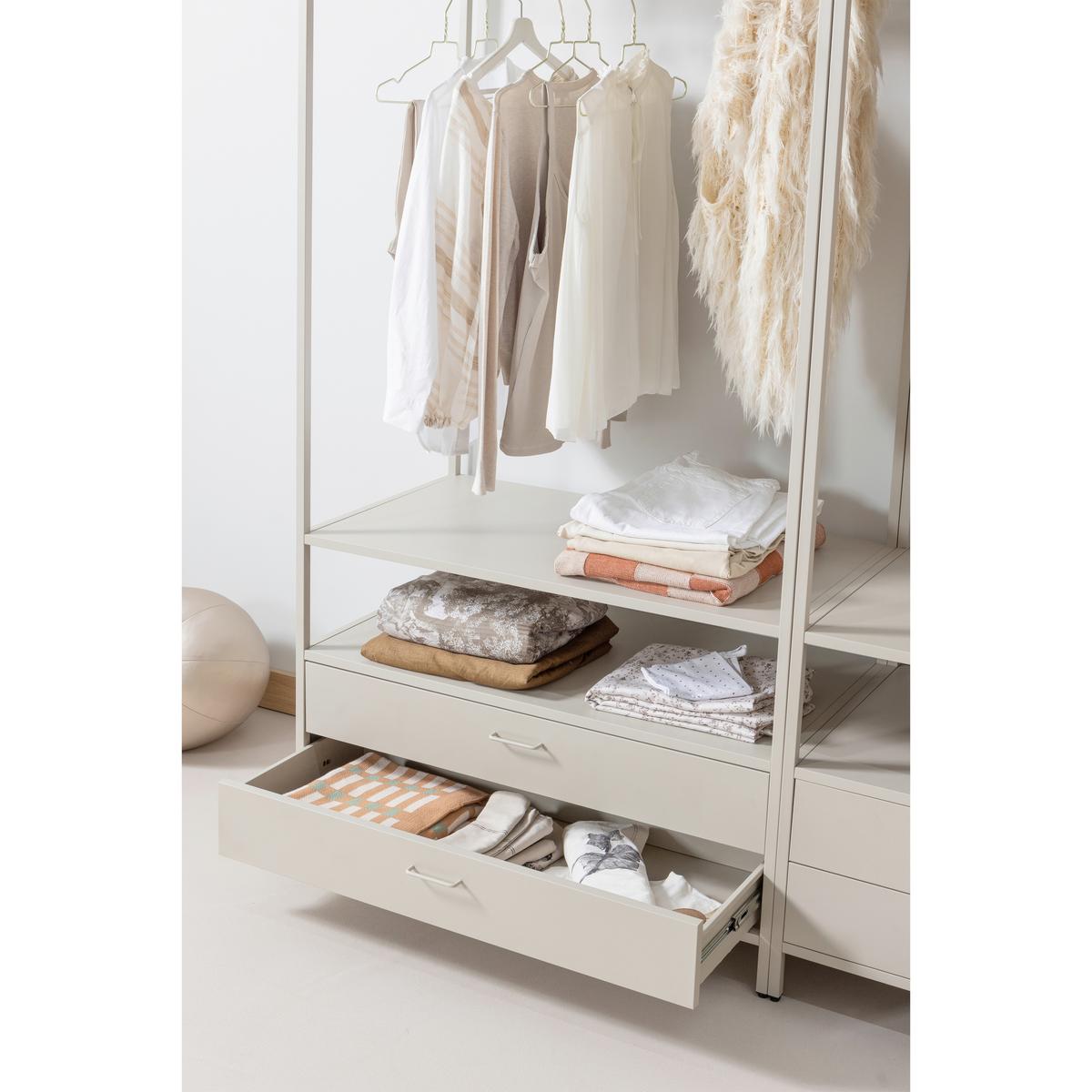 OFFENER KLEIDERSCHRANK Ferris Sandfarben B: 100cm - Sandfarben, Basics, Metall (100/185/54cm) - MID.YOU