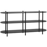 REGAŁ REGINA - czarny, Modern, materiał drewnopochodny/metal (160/70/38cm) - PBJ