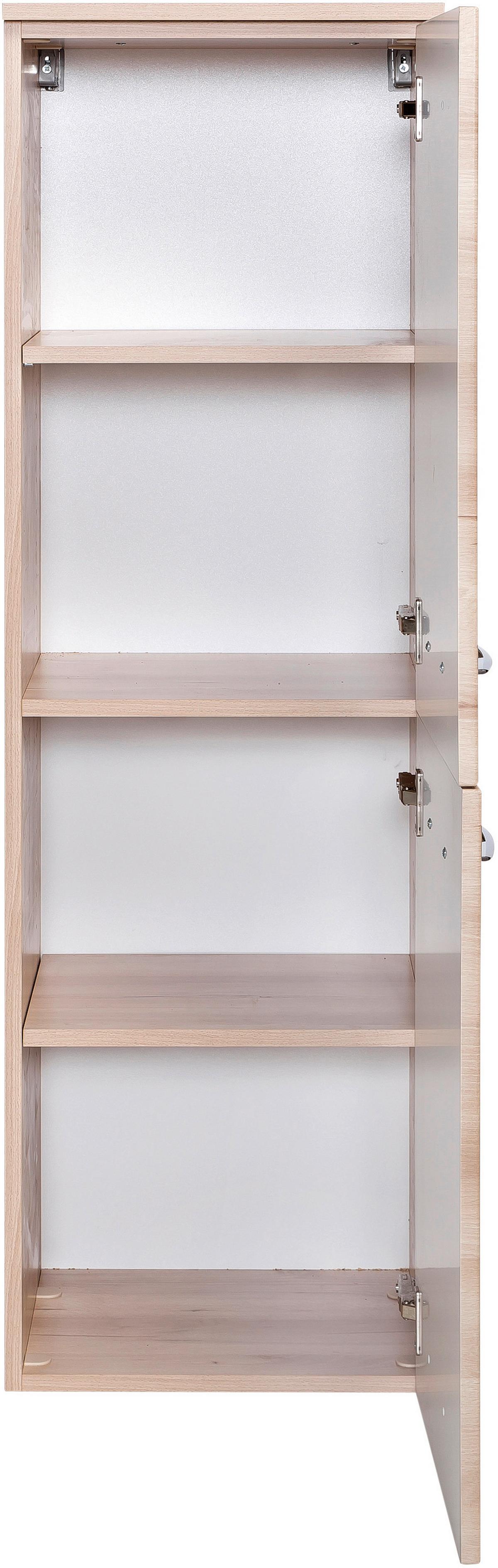 SZAFKA ŚREDNIA BREGENZ - kolor bukowy/kolor chromowy, Konventionell, materiał drewnopochodny/metal (40/130/35cm) - Xora