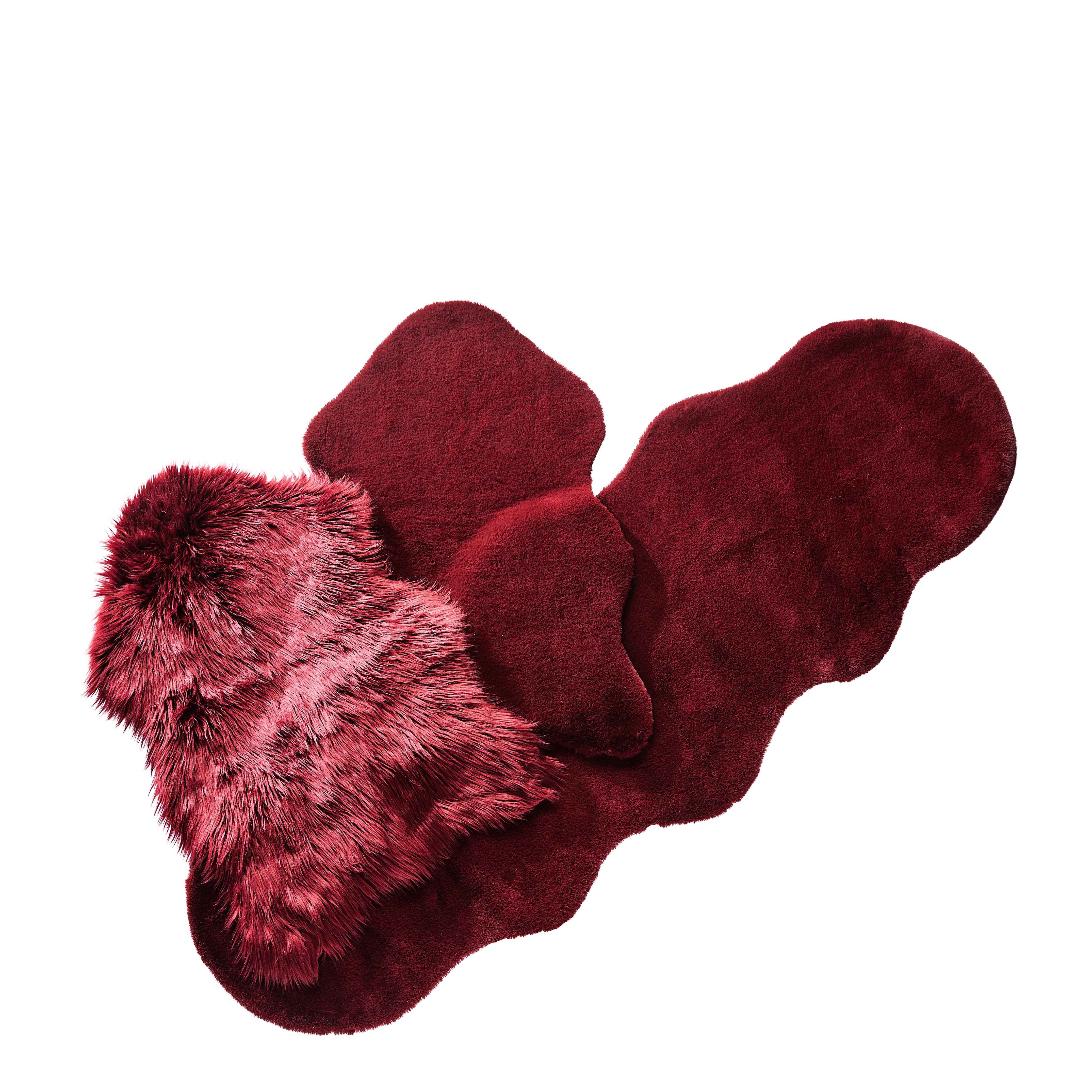 FUTRO SZTUCZNE CONY DEER-SHAPE - bordowy, Basics, futro (60/180cm) - Ambia Home